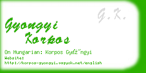 gyongyi korpos business card